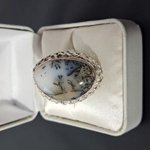 Sterling Silver Dendritic Opal Ring Size 8 (5)